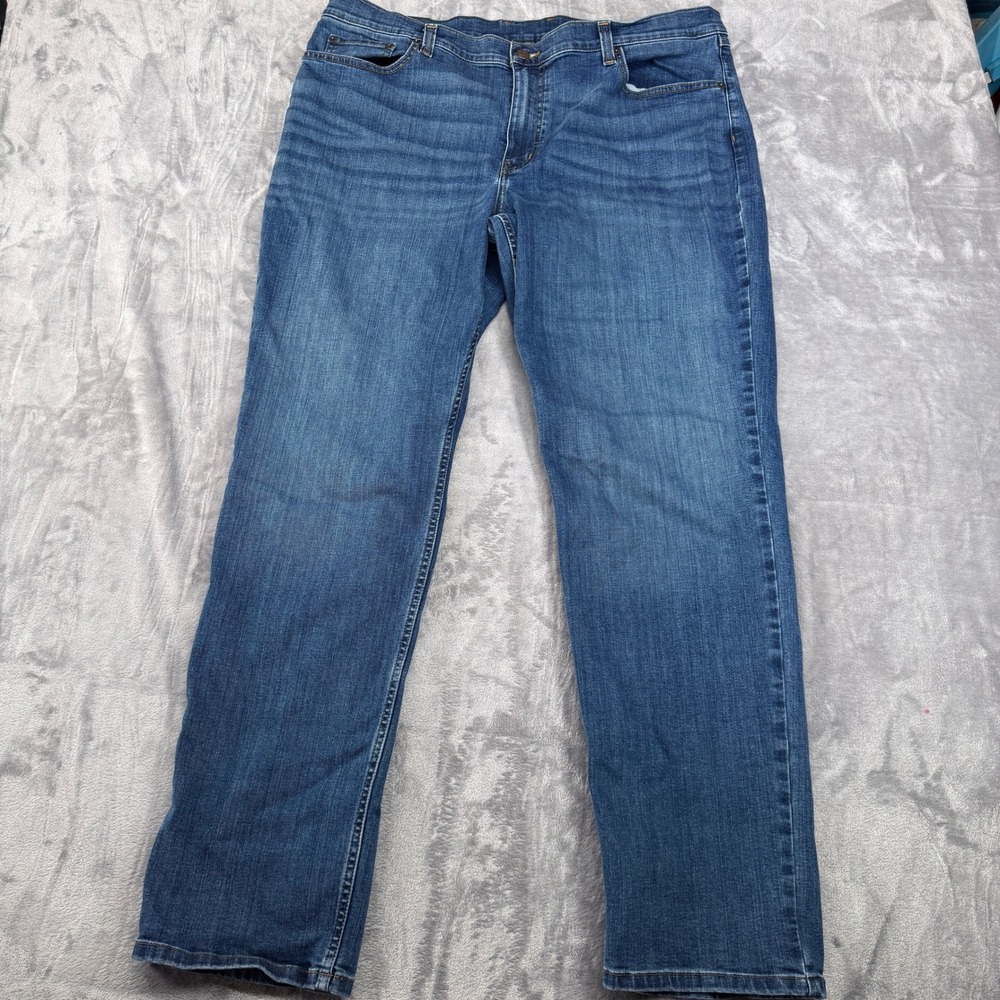 LL Bean BanFlex Slim Straight Jeans Mens 40x34 Blue Denim Coolmax Stretch 514868
